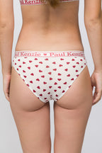 Valentine Collection - Kadın Slip Külot - Burgundy Hearts