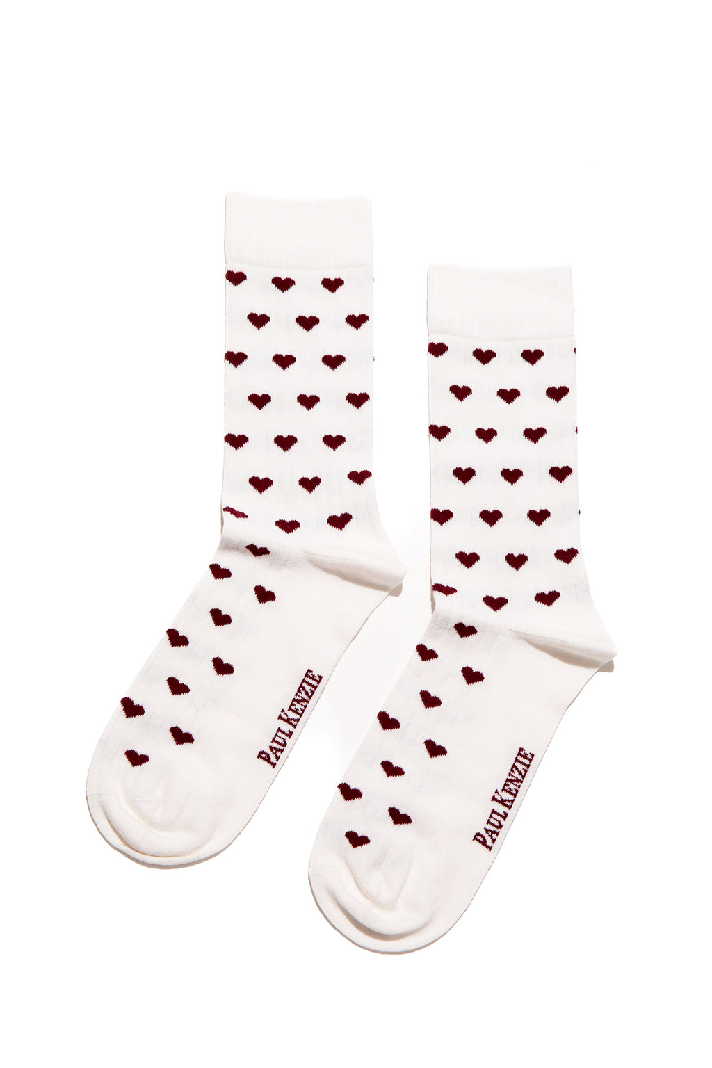 Valentine Collection - Unisex Çorap - Burgundy Hearts