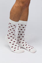 Valentine Collection - Unisex Çorap - Burgundy Hearts