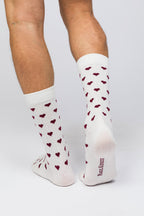 Valentine Collection - Unisex Çorap - Burgundy Hearts